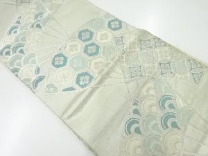 アンティーク　扇面に古典柄模様織出し袋帯（材料）